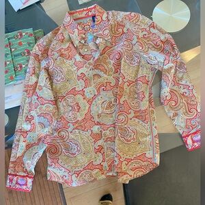 Chemise à manches longues en coton Robert Graham bleu multicolore taille médium